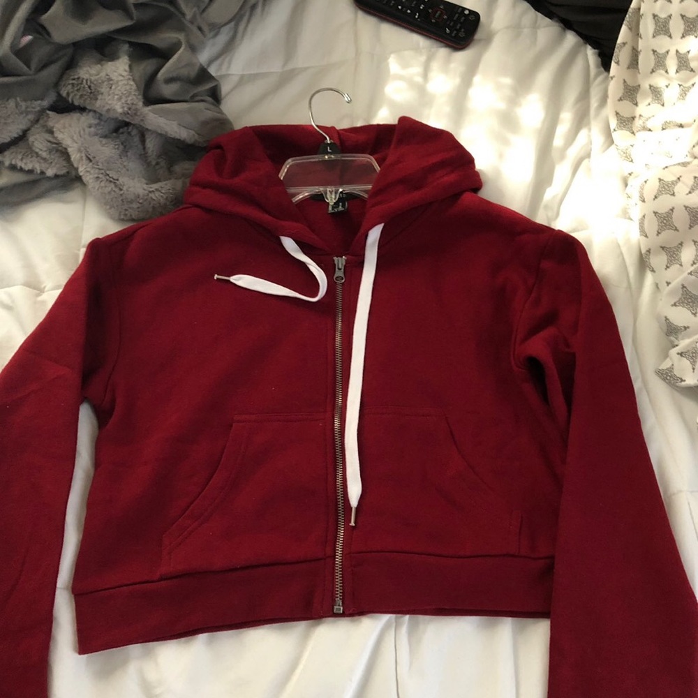 Zip up burgundy hoodie!